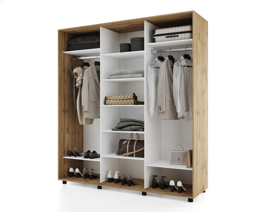 Шкафы-купе 3-х дверные, Шкаф-купе PRIME, 177х60 с зеркалом