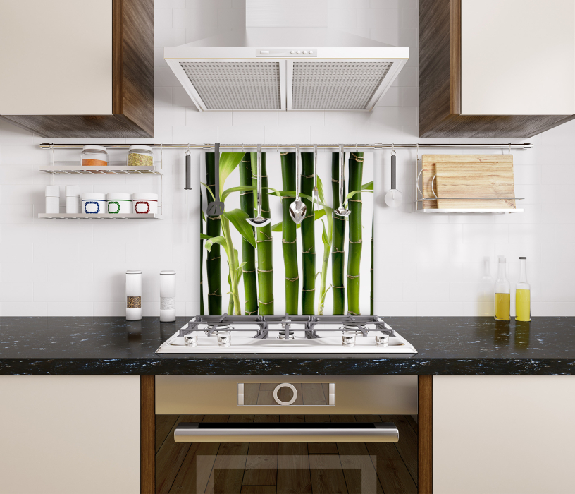 Стеновые панели, Интерьерная панель из стекла 500*600*6 мм MGF56_бамбук