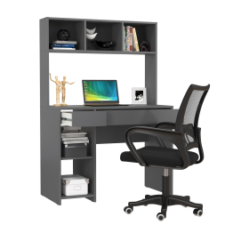 Компьютерный стол Моби Комфорт 12.77F с компьютерным креслом 103 чёрного цвета