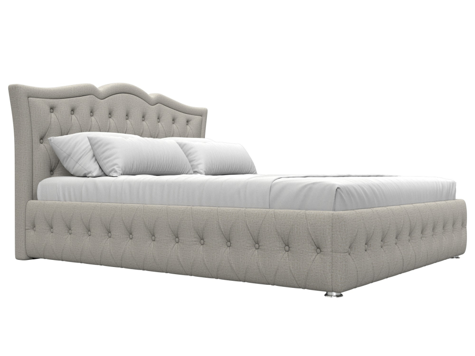 Мягкая кровать, Кровать интерьерная Герда 160, рогожка Амур