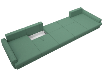 Диван П-образный Лига-057 НПБ МегаЛонг, рогожка Амур