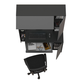 Комплект из компьютерного стола Комфорт 12.71 и черного кресла 103