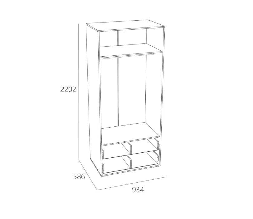 Для одежды, Шкаф для одежды Элиот НМ 041.94