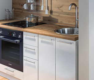 Кухонный гарнитур Регина Белый/Анна МДФ Белый глянец 2,6 м