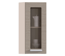 , Полка торцевая с витриной Регина Песочный Дуб Сантана Светлый