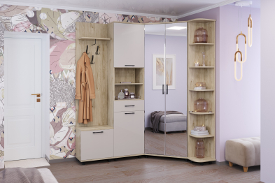 Модульная прихожая Грейс композиция 4  Гикори Джексон Светлый
