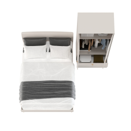 Двухспальная кровать Афина 1400 с 2-х дверным шкафом-комодом