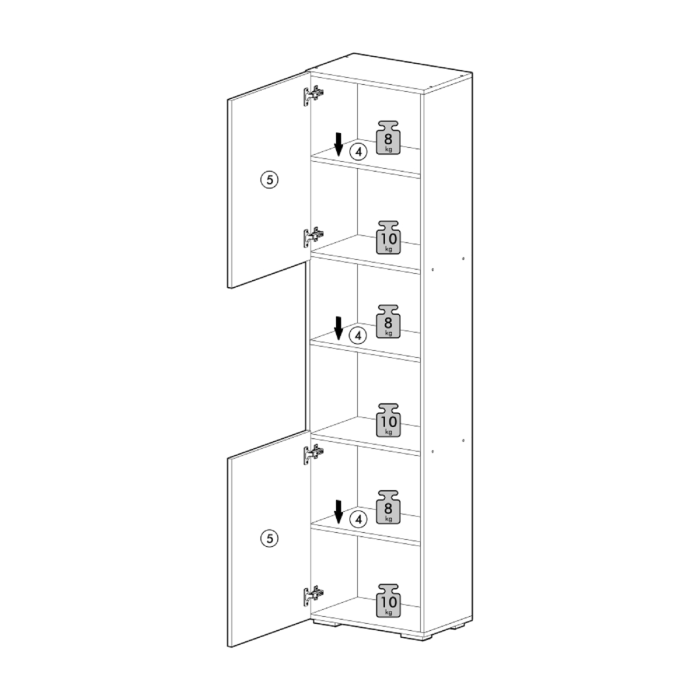 Шкафы пеналы, Пенал открытый Вирола ПО-500