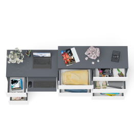 Комод Мори 1200-8 и стол компьютерный МС-6 3 ящика слева