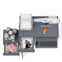 Стол компьютерный Мори МС-1 левый с тумбой