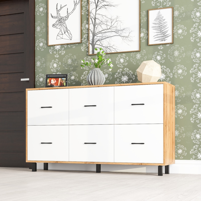 ТВ-тумбы, Комод шесть выдвижных ящиков РВК 127-1504