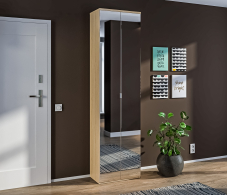 Для одежды, Афина СБ-3312 Шкаф 2 дверный с зеркальным фасадом Дуб Винченца