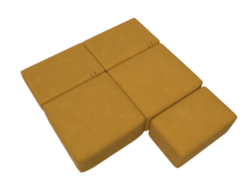 Диван прямой модульный с пуфом Лига-060 НПБ, велюр BRUT