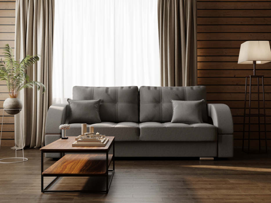 Диваны с ящиком для белья, Прямой диван Элита-1 ПЗ, велюр