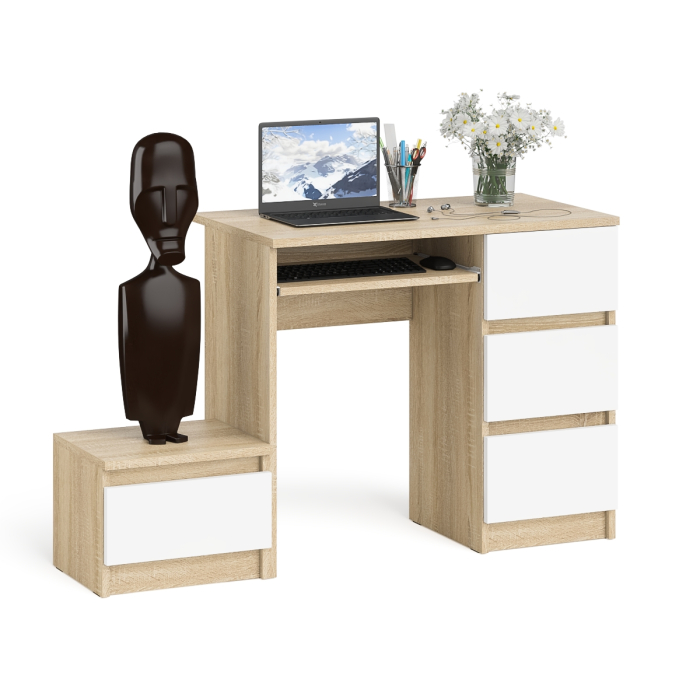 Прямые компьютерные столы, Стол компьютерный Мори МС-6 правое исполнение с тумбочкой 400-1