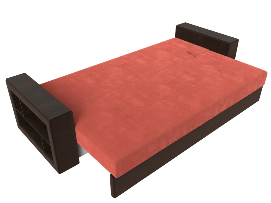 Диваны кровати со спальным местом, Диван прямой Дубай Лайт полки слева, микровельвет