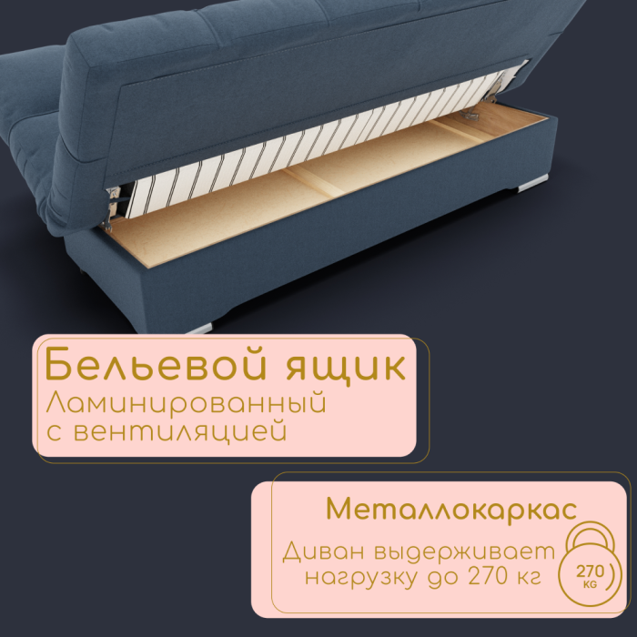 Диваны с ящиком для белья, Прямой диван Финка ППУ, велюр