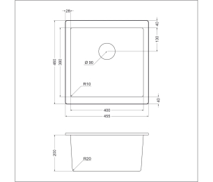 Гранитная мойка EMQ-1455.P