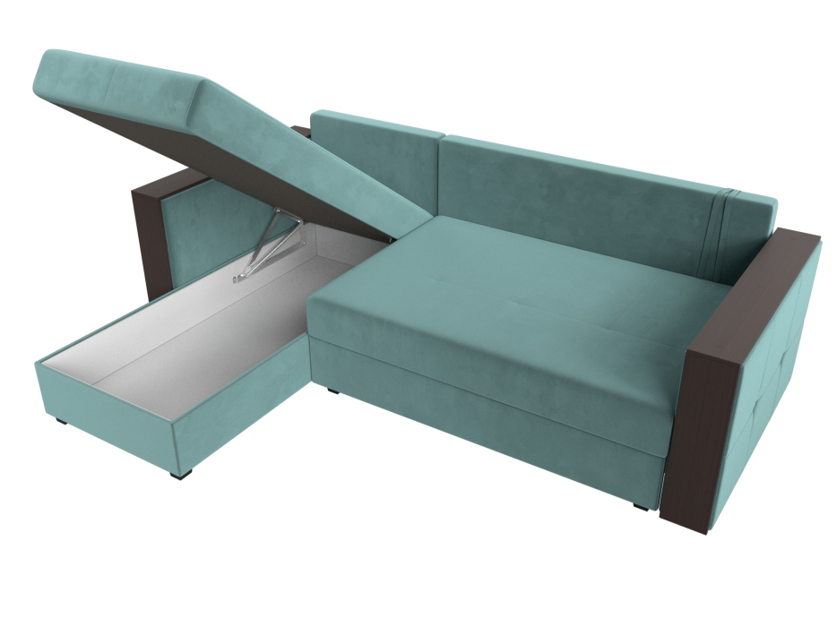 Диваны угловые в гостиную, Угловой диван Валенсия Лайт левый угол, велюр