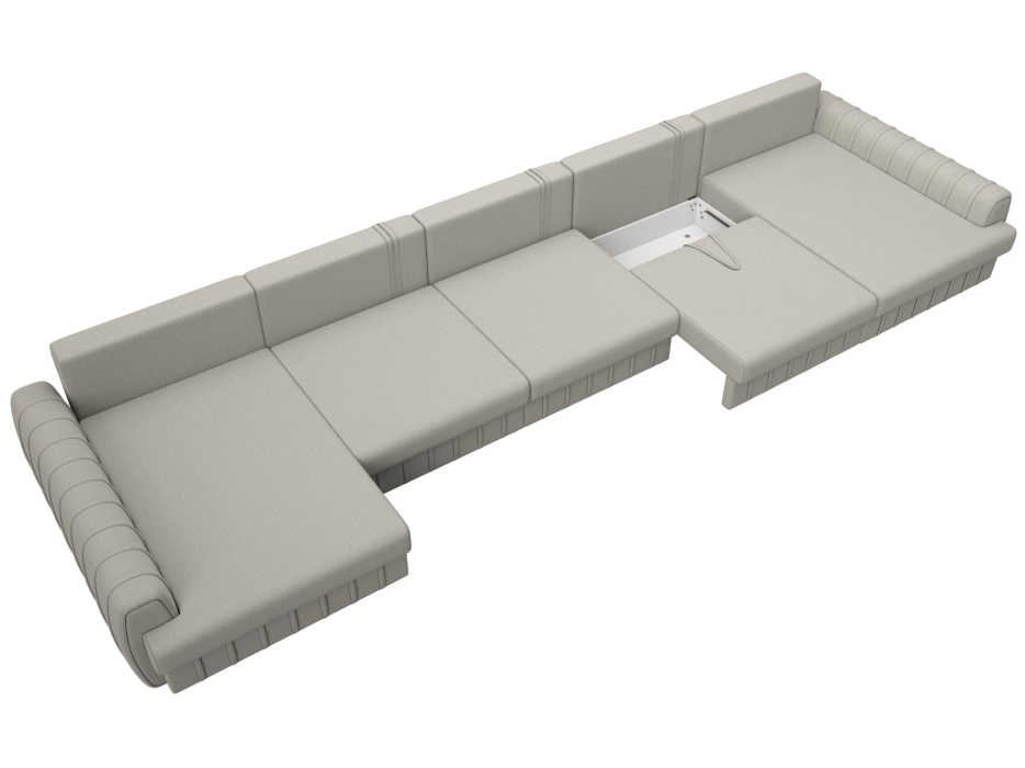 Диваны угловые в гостиную, Диван П-образный Лига-057 НПБ МегаЛонг, рогожка Амур