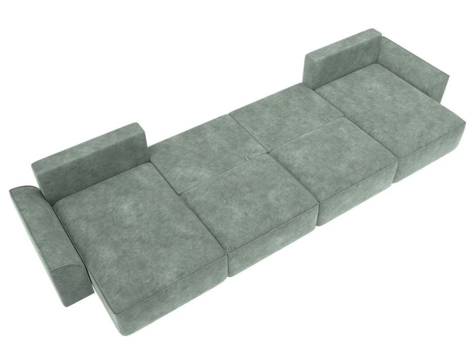 Диваны прямые со спальным местом, Диван п-образный Лига-048 НПБ лонг, велюр BRUT