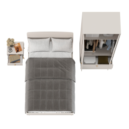 Шкаф 2-х дверный с кроватью Афина 1200 и прикроватной тумбочкой