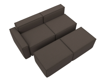 Диван угловой модульный Лига-063 угол левый, рогожка Амур