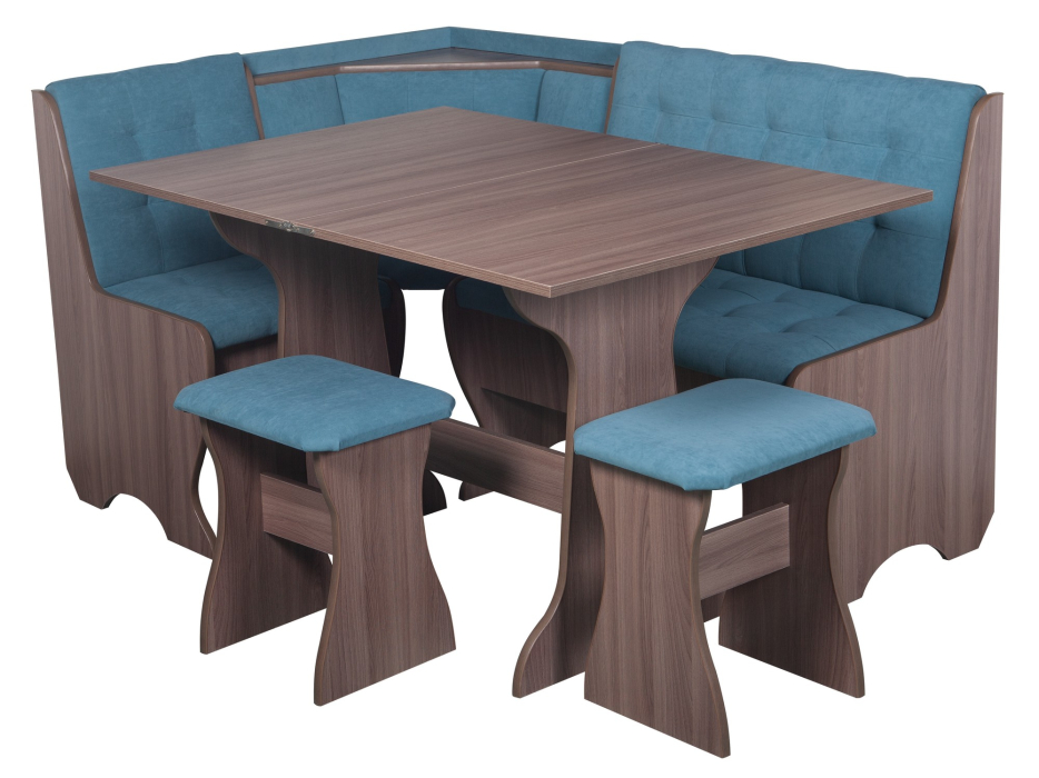 Кухонные уголки, Кухонный уголок Стиль 1Л (со столом СТ3) Ясень шимо темный / велюр