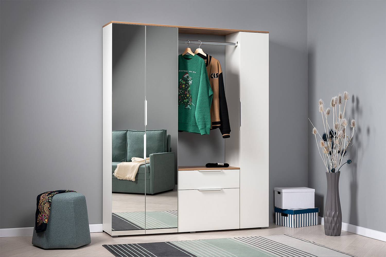 Шкафы двухстворчатые, Шкаф для одежды Октава 13.338 