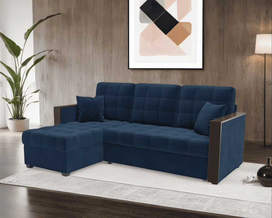 Диваны угловые в гостиную, Диван угловой Техас (Велюр)