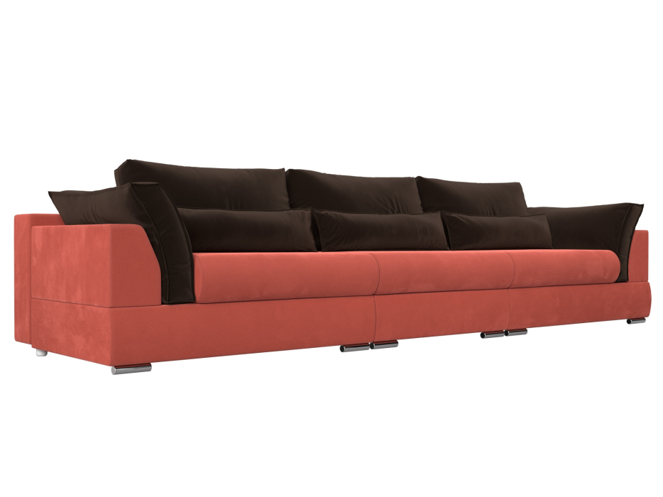 Диваны с ящиком для белья, Прямой диван Пекин Long, микровельвет