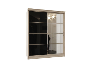Шкаф-купе Престиж-2 Ясень шимо светлый/стекло/зеркало
