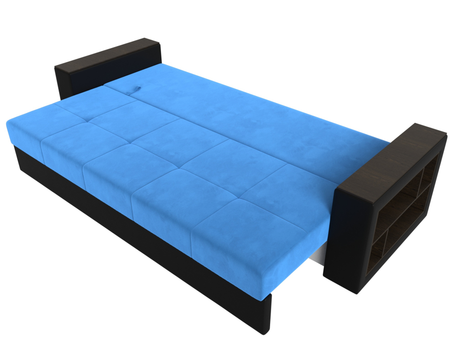 Диваны прямые, Диван прямой Дубай Лайт полки справа, велюр/экокожа