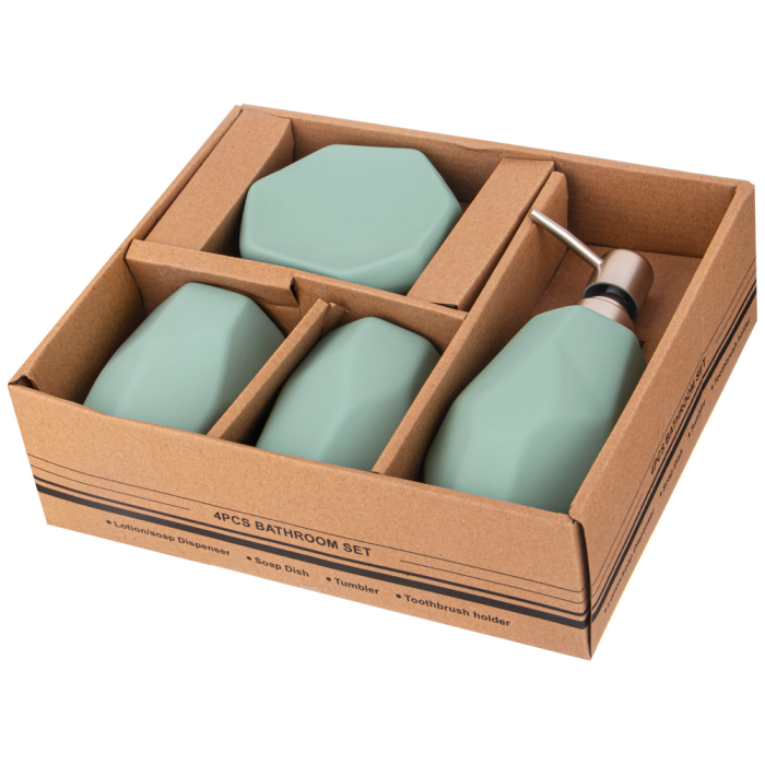 Мыльницы, стаканы и дозаторы, НАБОР ДЛЯ ВАННОЙ КОМНАТЫ 4 ПРЕДМЕТА (755-240)