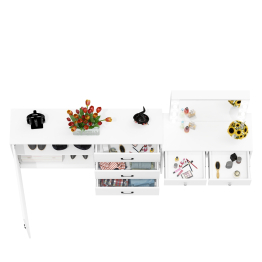 Косметический столик с лампочками СТ-5 и комод-тумба 122-1504