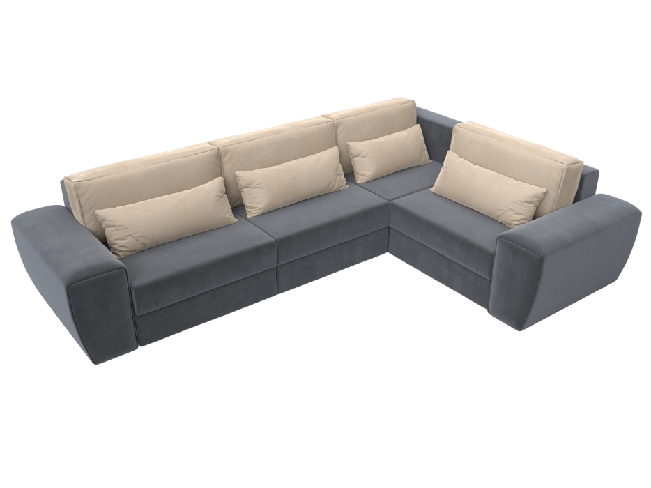 Диваны угловые в гостиную, Диван угловой Лига-008 Long правый, велюр