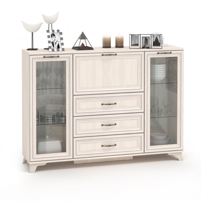 Комоды, Комод со стеклом Ариэль КМ-2