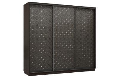 Шкаф-купе Премьер 36 (01РЧ;01РЧ;01РЧ) фасады ромб чёрный/трёхдверный/Профиль чёрный муар