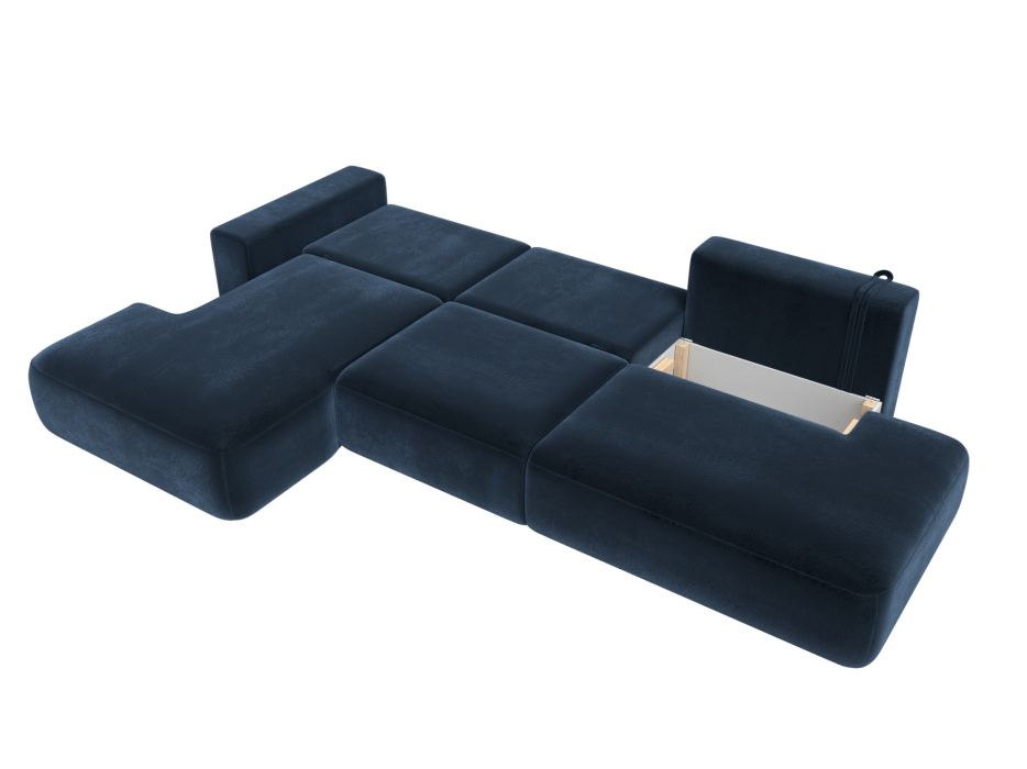 Диваны угловые в гостиную, Диван угловой Лига-036 НПБ Модерн Лонг левый угол, велюр TOWER