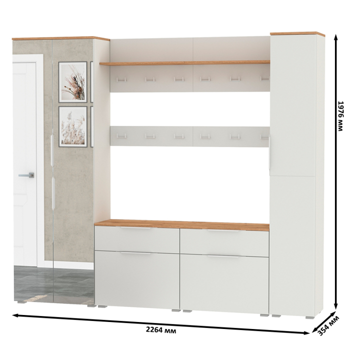 Прихожие, Мебель Октава для прихожей набор модулей № 33
