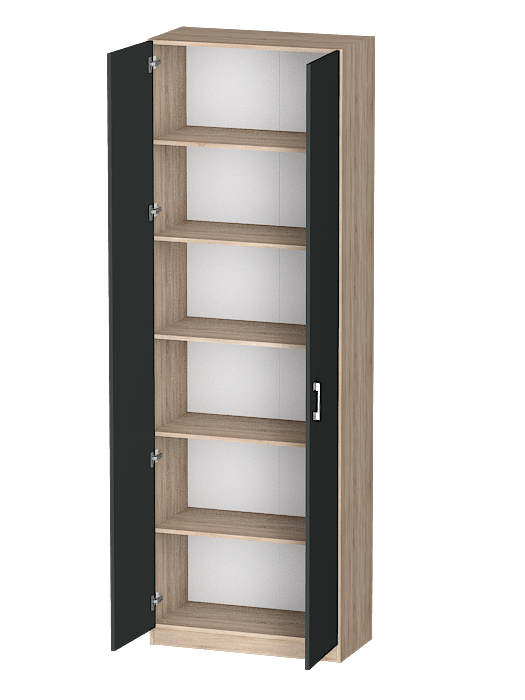 Шкафы двухстворчатые, Распашной шкаф Лайф с полками 80*40*240 Дуб сонома