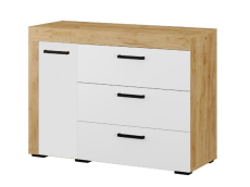 Комоды, Комод Адель, белый/дуб крафт