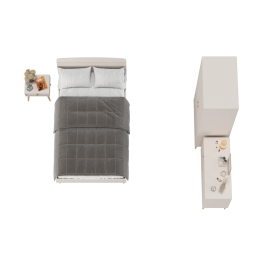 Кровать 1200 Афина с комодом и двухдверным шкафом Афина