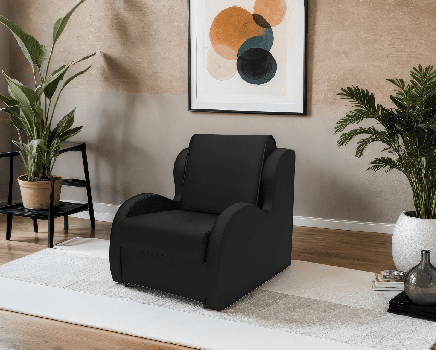 Кресла-кровати, Кресло - кровать Атлант (Экокожа черная)