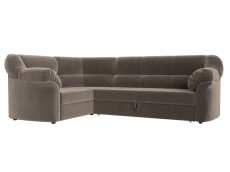 Диваны угловые в гостиную, Диван угловой Карнелла левый угол, велюр