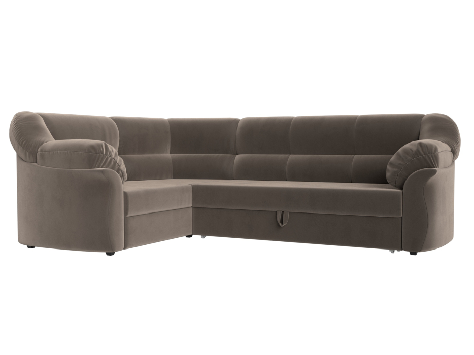 Диваны угловые в гостиную, Диван угловой Карнелла левый угол, велюр