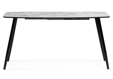 Стол Эмма (вставка стекло / черный / черная шагрень)