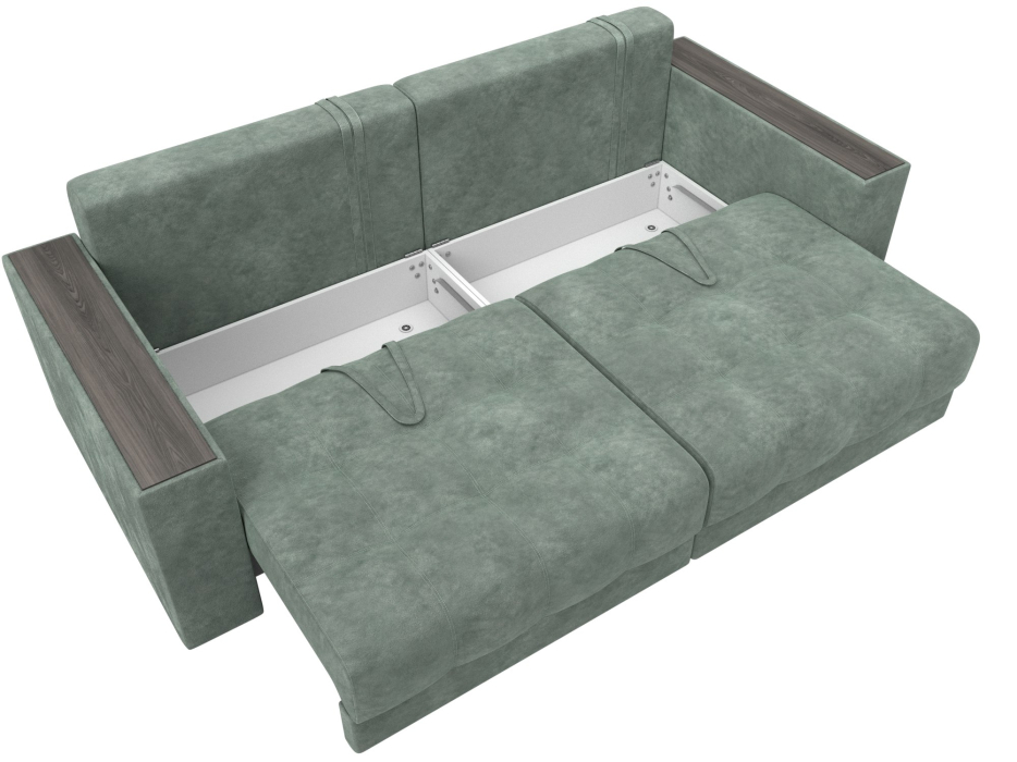 Диваны еврокнижки, Диван прямой с декором Лига-049 НПБ, велюр BRUT