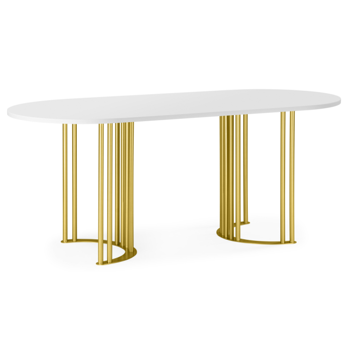 Обеденные столы, Стол Хьюго О 180 х 90 (золотые ноги)