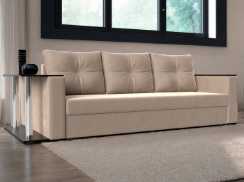 Диван прямой Атланта со столом слева, велюр